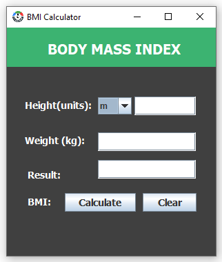 Java Swing BMI Calculator